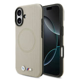 Apple iPhone 17 Kılıf BMW Orjinal Lisanslı M-safe Şarj Özellikli Metal Logolu Delikli M Dizayn Deri Kapak