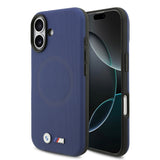 Apple iPhone 17 Kılıf BMW Orjinal Lisanslı M-safe Şarj Özellikli Metal Logolu Delikli M Dizayn Deri Kapak