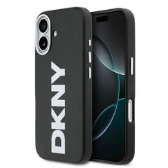 Apple iPhone 17 Kılıf DKNY Orjinal Lisanslı M-safe Şarj Özellikli PU Büyük Dikey Logolu Kapak