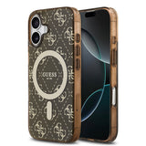 Apple iPhone 17 Kılıf Guess Orjinal Lisanslı M-safe Şarj Özellikli IML Baskılı Klasik Logolu 4G Desenli Kapak