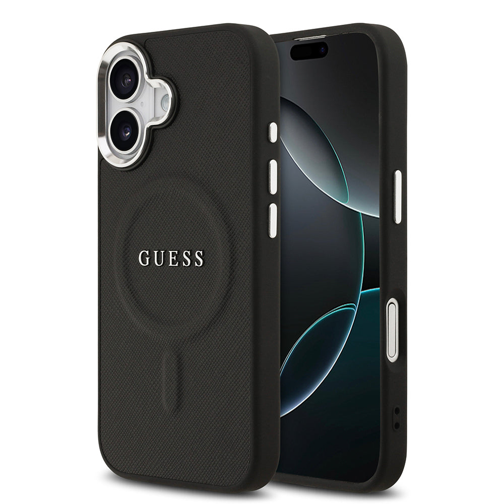 Apple iPhone 17 Kılıf Guess Orjinal Lisanslı M-safe Şarj Özellikli Klasik Yazı Logolu PU Deri Kapak