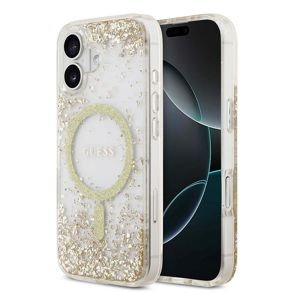 Apple iPhone 17 Kılıf Guess Orjinal Lisanslı M-safe Şarj Özellikli Transparan Resin Bottom Kapak
