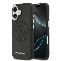 Apple iPhone 17 Kılıf Karl Lagerfeld Orjinal Lisanslı M-safe Şarj Özellikli Delikli Tasarım Metal Logolu PU Deri Kapak