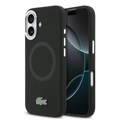 Apple iPhone 17 Kılıf Lacoste Orjinal Lisanslı M-safe Şarj Özellikli İkonik Logolu Metal Kamera Çerçeveli Silikon Kapak