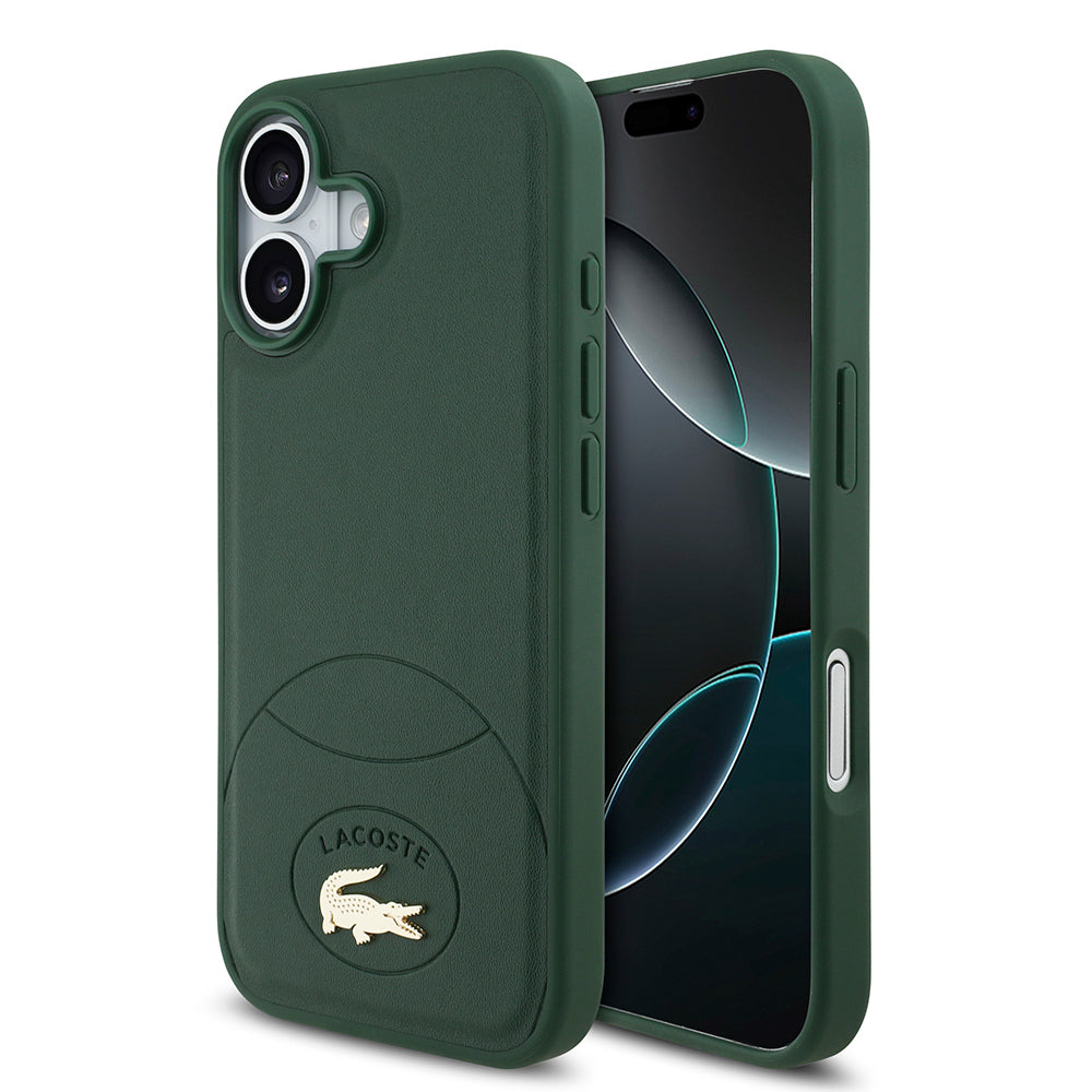Apple iPhone 17 Kılıf Lacoste Orjinal Lisanslı M-safe Şarj Özellikli PU Deri Tasarımlı Metal Logolu Kapak
