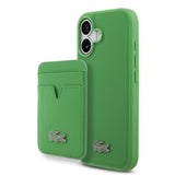 Apple iPhone 17 Kılıf Lacoste Orjinal Lisanslı M-safe Şarj Özellikli PU Pike Desenli Metal Logolu Kartlıklı Kapak