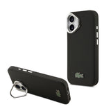 Apple iPhone 17 Kılıf Lacoste Orjinal Lisanslı M-safe Şarj Özellikli PU Pike Desenli Standlı Metal Logolu Kapak