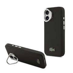 Apple iPhone 17 Kılıf Lacoste Orjinal Lisanslı M-safe Şarj Özellikli PU Pike Desenli Standlı Metal Logolu Kapak