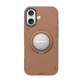 Apple iPhone 17 Kılıf M-safe Şarj Özellikli 360 Derece Standlı Basit Mat Deri Desenli Youngkit Tech Leather Serisi Kapak