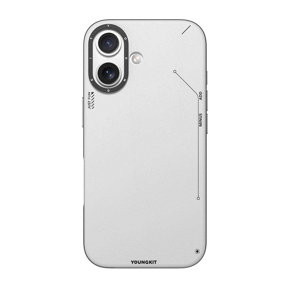Apple iPhone 17 Kılıf M-safe Şarj Özellikli Basit Mat Deri Desenli Youngkit Tech Fashion Serisi Kapak