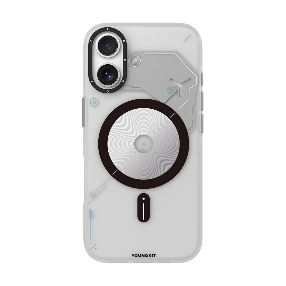 Apple iPhone 17 Kılıf M-safe Şarj Özellikli Disk Desenli Youngkit Disc Battle Kapak