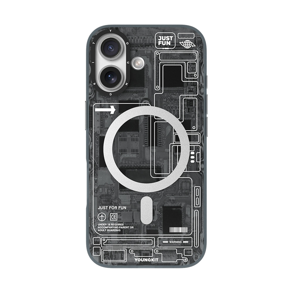 Apple iPhone 17 Kılıf M-safe Şarj Özellikli Kamera Denetim Butonlu Youngkit Technology Serisi Kapak