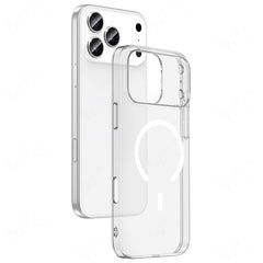 Apple iPhone 17 Pro Kamera Korumalı M-Safe Şarj Özellikli Şeffaf Zore London Sert PC Kapak