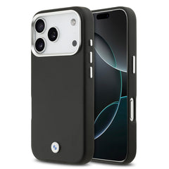 Apple iPhone 17 Pro Kılıf BMW Orjinal Lisanslı M-safe Şarj Özellikli Metal Logolu Tam Kaplama Deri Kapak