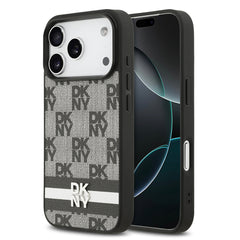 Apple iPhone 17 Pro Kılıf DKNY Orjinal Lisanslı M-safe Şarj Özellikli 3D Yazılı Metal Logolu Kapak