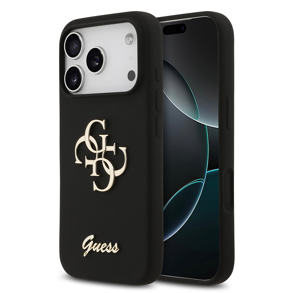 Apple iPhone 17 Pro Kılıf Guess Orjinal Lisanslı Grained Yazı Logolu Kapak