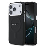 Apple iPhone 17 Pro Kılıf Guess Orjinal Lisanslı M-safe Şarj Özellikli Klasik Yazı Logolu PU Deri Kapak