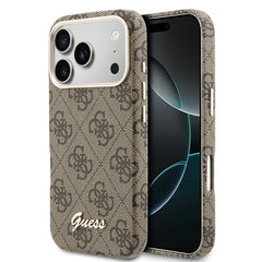 Apple iPhone 17 Pro Kılıf Guess Orjinal Lisanslı M-safe Şarj Özellikli Script Yazı Logolu 4G Desenli Kapak