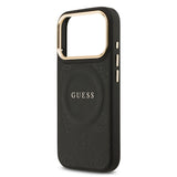 Apple iPhone 17 Pro Kılıf Guess Orjinal Lisanslı M-safe Şarj Özellikli Sıcak Baskılı Yazı Logolu PU Deri Peony Kapak