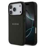 Apple iPhone 17 Pro Kılıf Guess Orjinal Lisanslı M-safe Şarj Özellikli Yazı Logolu PU Deri Kapak