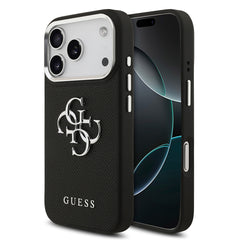 Apple iPhone 17 Pro Kılıf Guess Orjinal Lisanslı PU Deri 4G Büyük Metal Logo Dizaynlı Kapak