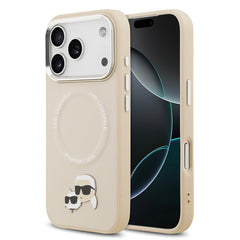 Apple iPhone 17 Pro Kılıf Karl Lagerfeld Orjinal Lisanslı M-safe Şarj Özellikli Metal Kamera ve Buton Tasarımlı K&C PU Deri Kapak