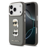 Apple iPhone 17 Pro Kılıf Karl Lagerfeld Orjinal Lisanslı Metal Logolu K&C Heads Pin Kapak