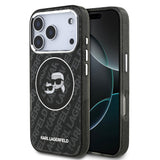 Apple iPhone 17 Pro Kılıf Karl Lagerfeld Orjinal Lisanslı Parlayan Simli Karl & Choupette Heads Kapak