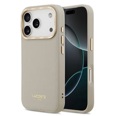 Apple iPhone 17 Pro Kılıf Lacoste Orjinal Lisanslı M-safe Şarj Özellikli Champs Elysees PU Deri Tasarımlı Kapak