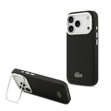 Apple iPhone 17 Pro Kılıf Lacoste Orjinal Lisanslı M-safe Şarj Özellikli PU Pike Desenli Standlı Metal Logolu Kapak