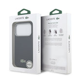 Apple iPhone 17 Pro Kılıf Lacoste Orjinal Lisanslı M-Safe Şarj Özellikli PVC Yarı Pike Desenli Arka Yüzey İkonik Timsah Dokuma Logolu Kapak