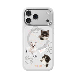 Apple iPhone 17 Pro Kılıf M-safe Şarj Özellikli 3D Baskılı Tasarım Mutural The Cat Serisi Kapak
