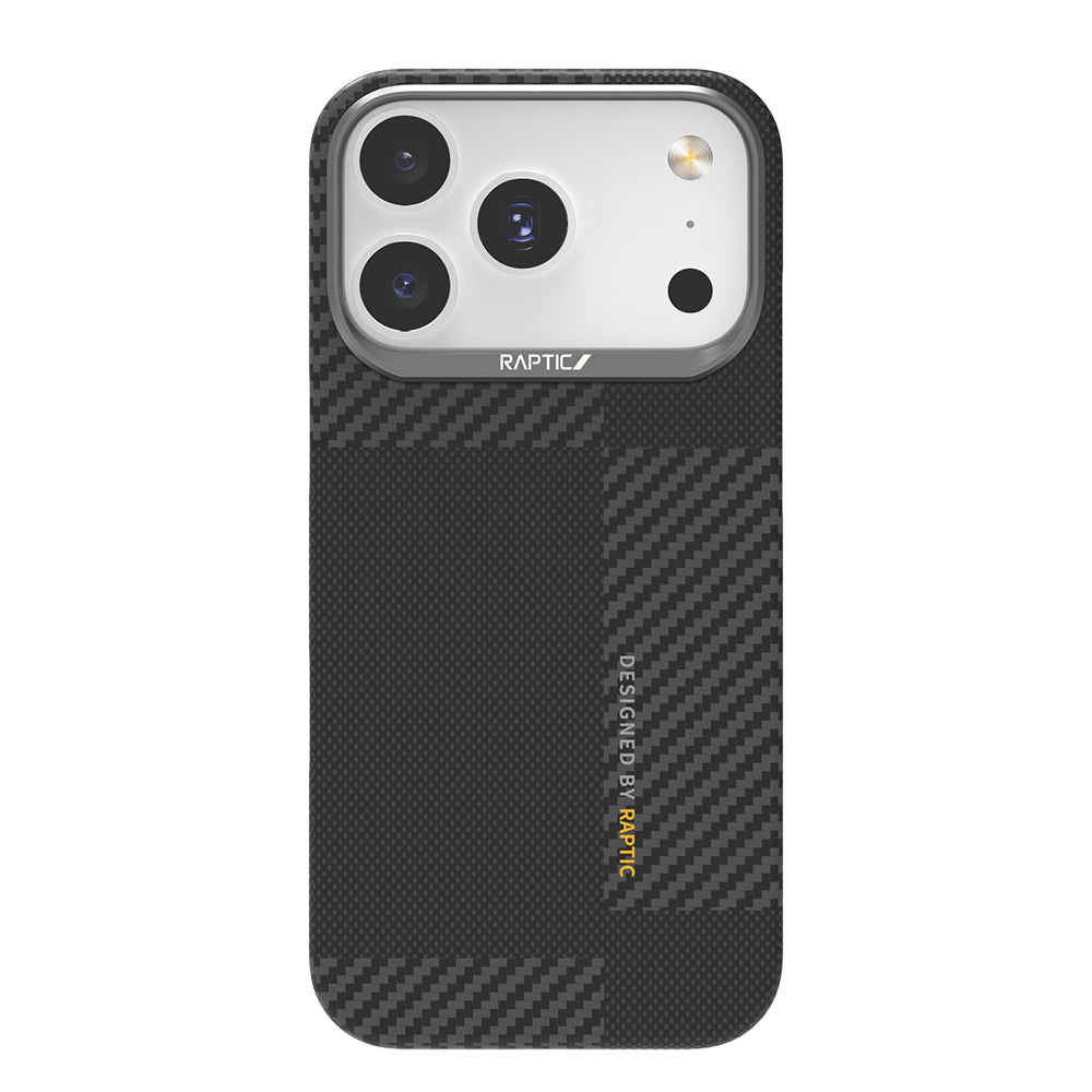 Apple iPhone 17 Pro Kılıf M-safe Şarj Özellikli 600D Metal Kamera Çerçeveli Raptic Aramid Fiber Geotik Serisi Kapak