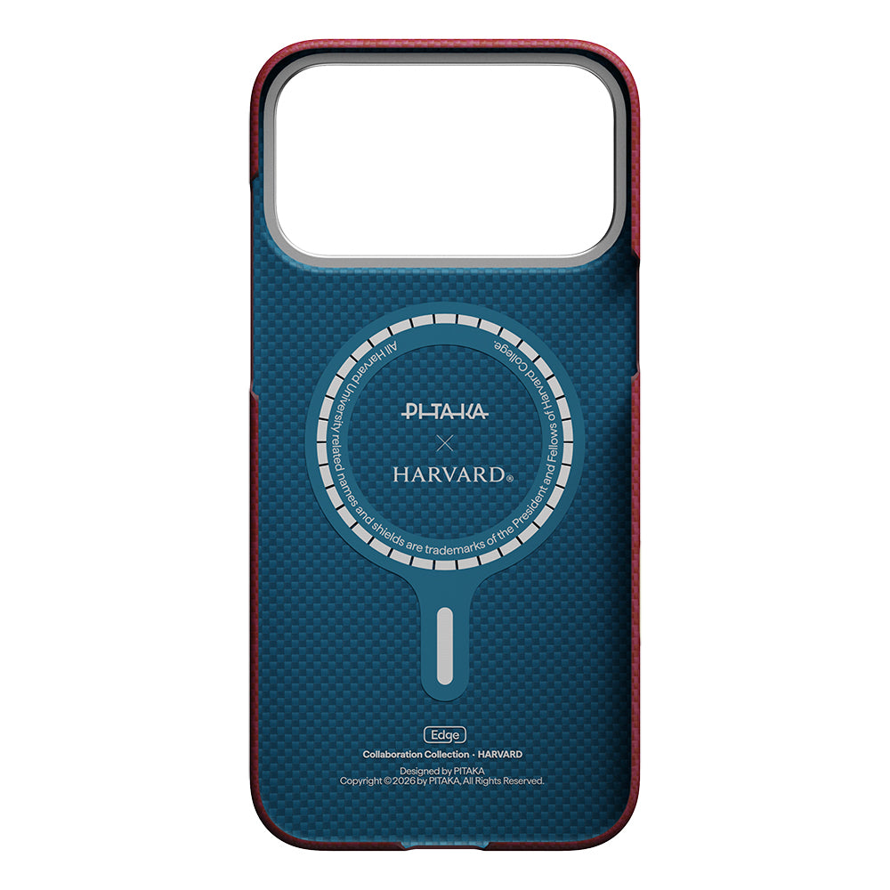 Apple iPhone 17 Pro Kılıf M-safe Şarj Özellikli Aramid Fiber Pitaka Harvard University Serisi Kapak