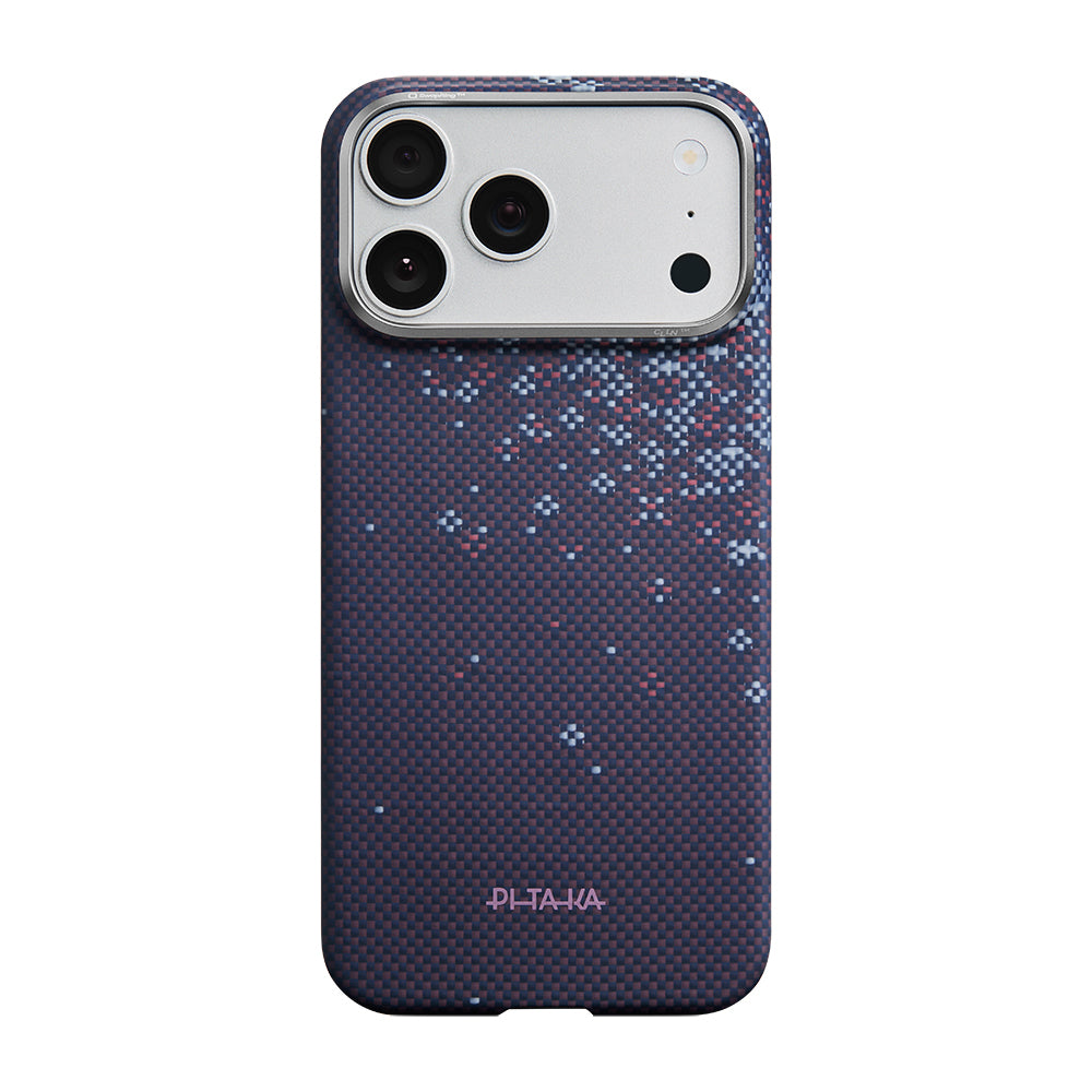 Apple iPhone 17 Pro Kılıf M-safe Şarj Özellikli Aramid Fiber Pitaka Sakura Hours Serisi Kapak