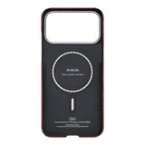 Apple iPhone 17 Pro Kılıf M-safe Şarj Özellikli Aramid Fiber Pitaka Tactile Woven Monogram Serisi Kapak