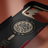 Apple iPhone 17 Pro Kılıf M-safe Şarj Özellikli Karbon Fiber Tasarımlı Benks Knight ArmorAir Kevlar Kapak