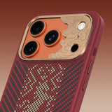 Apple iPhone 17 Pro Kılıf M-safe Şarj Özellikli Karbon Fiber Tasarımlı Benks Knight ArmorPro Kevlar Kapak