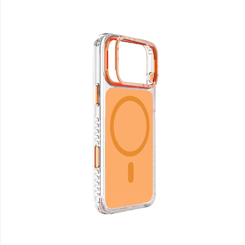 Apple iPhone 17 Pro Kılıf M-safe Şarj Özellikli Metal Kamera Çerçeveli Airbag Tasarımlı Lenyes CK221 Sert PC Kapak