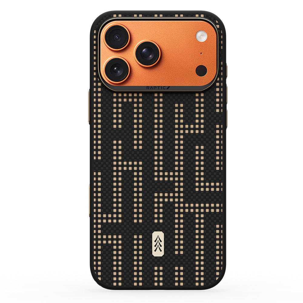 Apple iPhone 17 Pro Kılıf M-safe Şarj Özellikli Raptic Aramid Skin Serisi Karbon Kapak