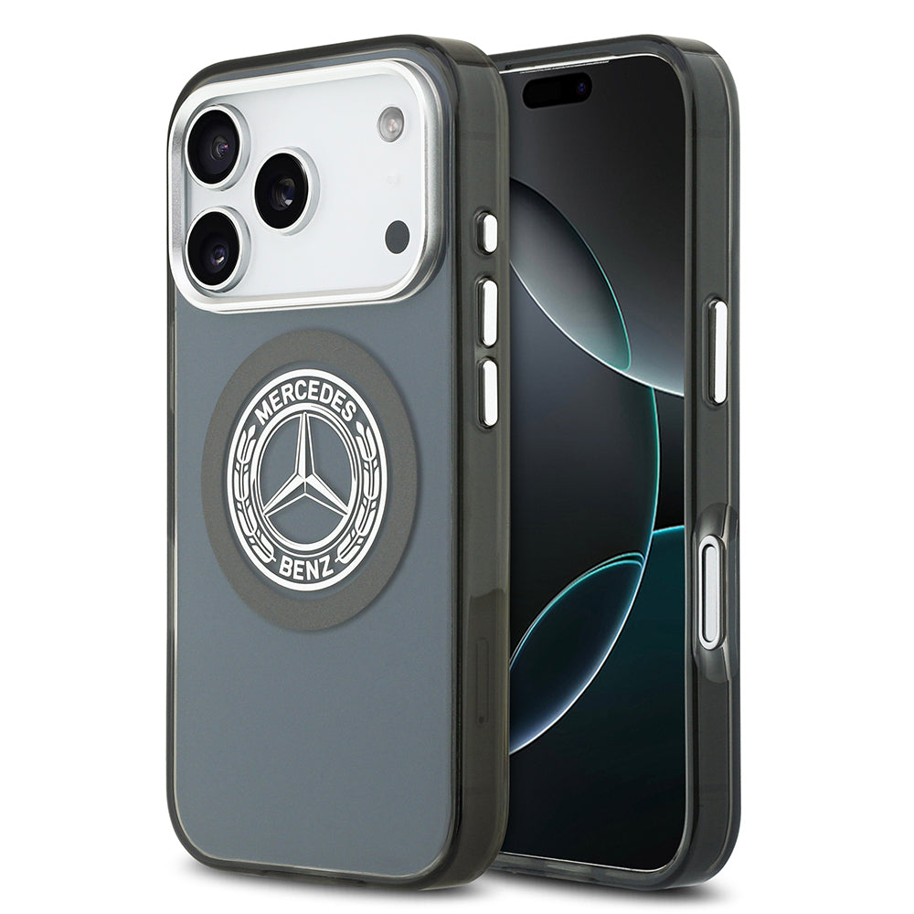 Apple iPhone 17 Pro Kılıf Mercedes Benz Orjinal Lisanslı M-safe Şarj Özellikli Çift Katmanlı PC Nostaljik Yıldız Dizayn Kapak