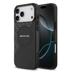 Apple iPhone 17 Pro Max Kılıf AMG Orjinal Lisanslı M-safe Şarj Özellikli Çift Katmanlı Kırmızı Çapraz Çizgili Kapak