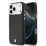 Apple iPhone 17 Pro Max Kılıf BMW Orjinal Lisanslı M-safe Şarj Özellikli Metal Logolu Tam Kaplama Deri Kapak