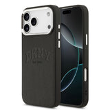 Apple iPhone 17 Pro Max Kılıf DKNY Orjinal Lisanslı M-safe Şarj Özellikli PU Deri Kabartmalı Kapak