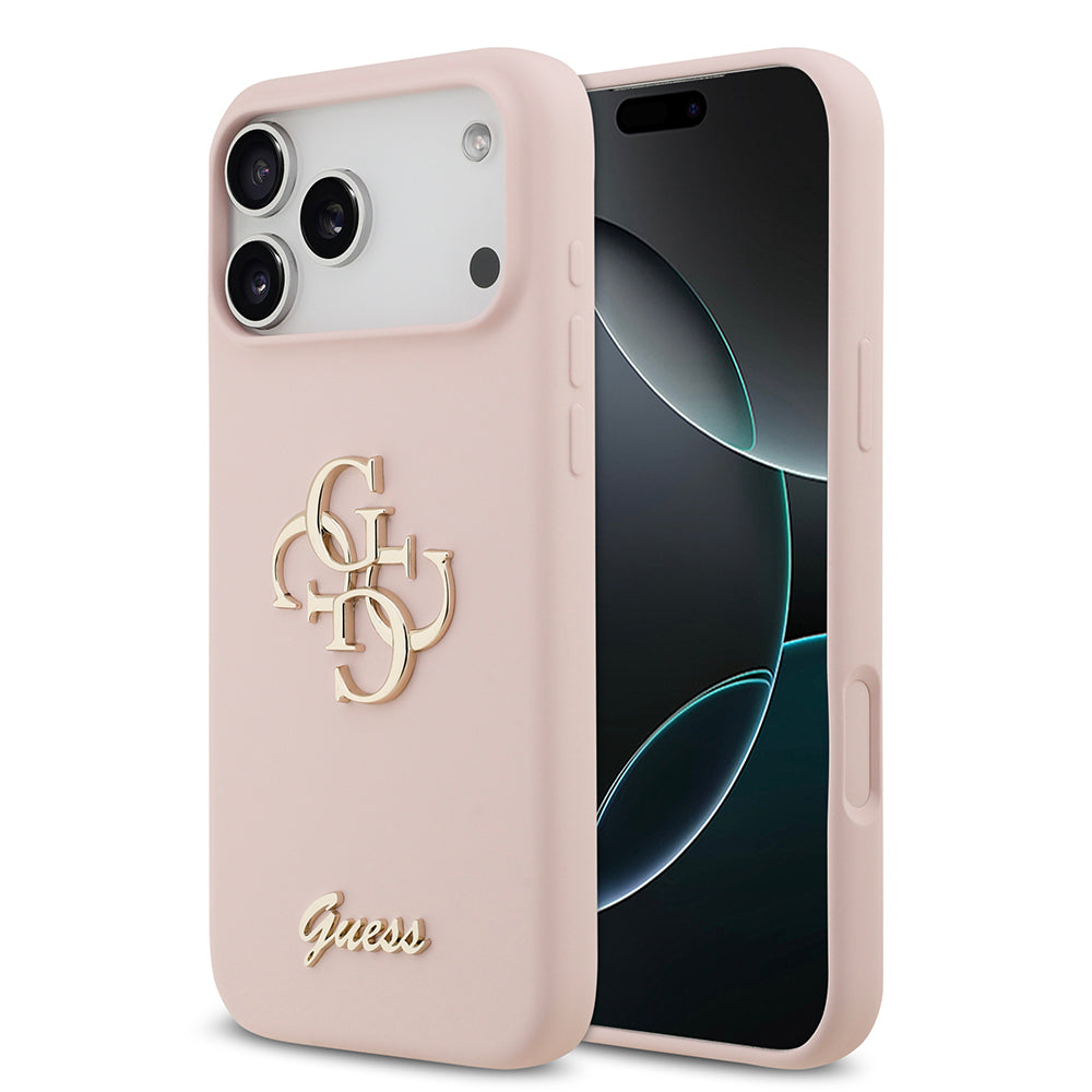 Apple iPhone 17 Pro Max Kılıf Guess Orjinal Lisanslı Grained Yazı Logolu Kapak