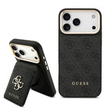 Apple iPhone 17 Pro Max Kılıf Guess Orjinal Lisanslı M-safe Şarj Özellikli 4G Metal Büyük Logolu Kartlıklı Kapak
