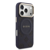 Apple iPhone 17 Pro Max Kılıf Guess Orjinal Lisanslı M-safe Şarj Özellikli Sıcak Baskılı Yazı Logolu PU Deri Peony Kapak