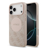 Apple iPhone 17 Pro Max Kılıf Guess Orjinal Lisanslı M-safe Şarj Özellikli Yazı Logolu Circle Classic Kapak