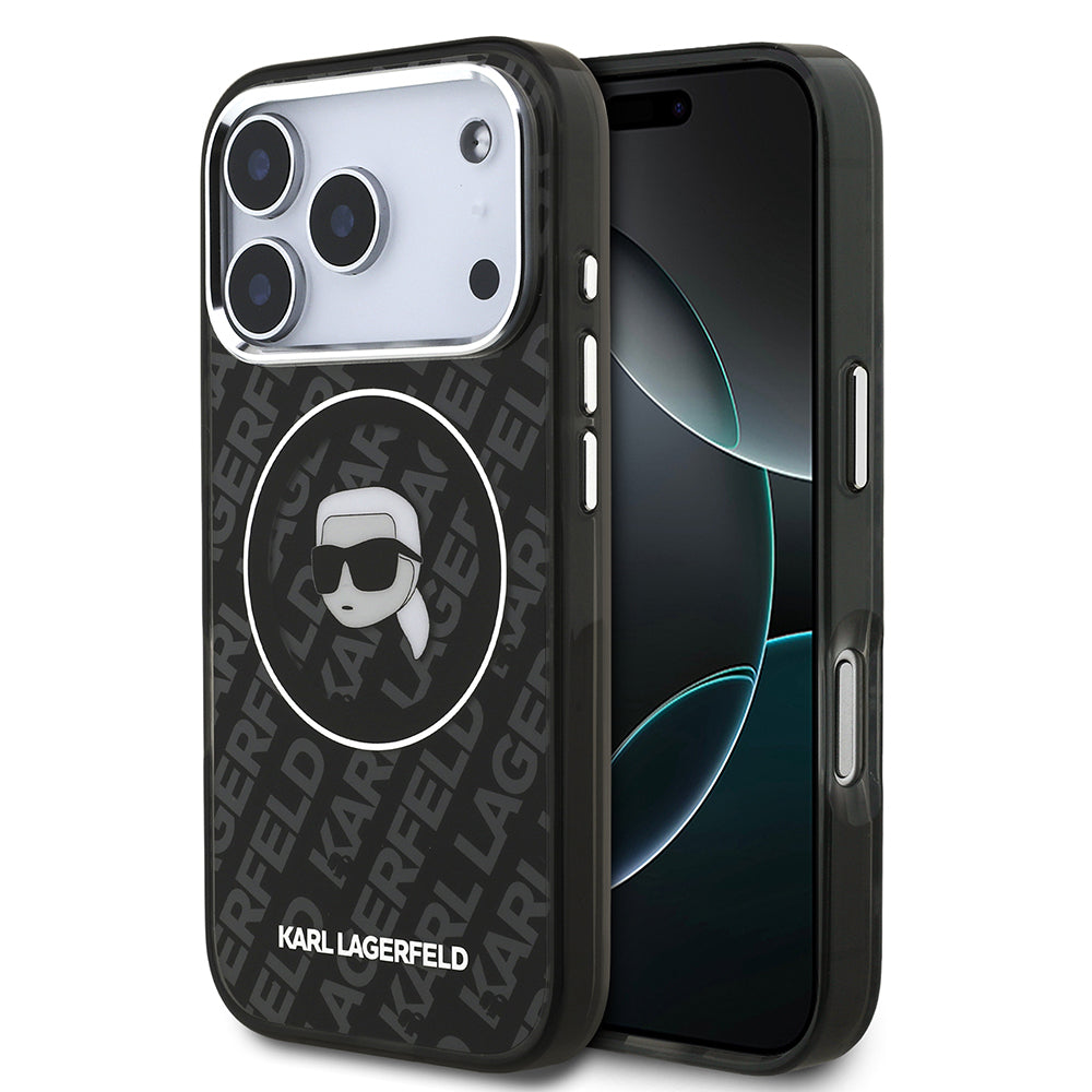 Apple iPhone 17 Pro Max Kılıf Karl Lagerfeld Orjinal Lisanslı IML Baskılı KL Heads Kapak
