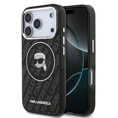 Apple iPhone 17 Pro Max Kılıf Karl Lagerfeld Orjinal Lisanslı IML Baskılı KL Heads Kapak
